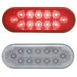 Tail Light, Red, Clear Lens, Oval 6-1/2", Kit, (421)