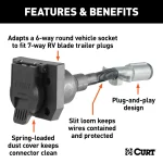 6-Way Round Vehicle to 7-Way RV Blade Trailer - Image 2