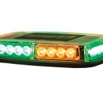 Light Bar, LED, 11" Rectangular, Amber/Green, Multi-Mount