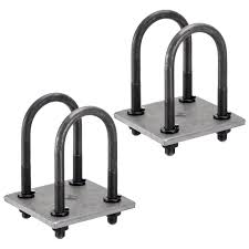 U-Bolt Kit, Round, 1-3/4" X 4.385" X 3/8", For 2000 lb. Axles