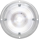 Dome Light, Clear, Round 6", Chrome Base, Surface Mount