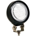 Flood Light, LED, 5" Round, Rubber Housing, Stud Mt