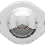License Light, Clear, Round, Flush Mount, Chrome Housing