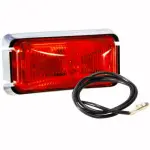 Marker Light, Red, Rectangular 2-1/2", chrome Base, (V-150)