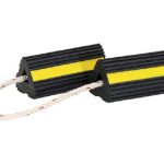 Wheel Chock Set, Rubber, Rope, 4"X4"X8", Yellow & Black