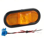Incandescent Center Turn/Side Marker Light, 6" Oval, Amber, (421), J-63-AK
