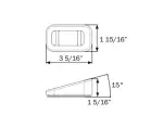 Rectangular Rubber Marker Light Grommet, 15° Angled, Flush Mount, A91G15B1