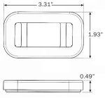 Small Rectangular Rubber Grommet, Flush Mount, A91GB