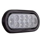 LED Tail Light, Red. Clear Lens, Oval 6", Kit, (421)