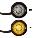 LED 3/4" Pop In/Bullet Amber Clearance Light With Clear Lens, Grommet Mount