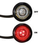 LED 3/4" Pop In/Bullet Red Clearance Light With Clear Lens, Grommet Mount