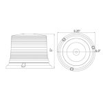 Amber LED Beacon, 6.5" Wide, 5" Tall, Magnetic-Permanent Mount - Image 2