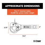 Curt Receiver Mount With Pintle Hook-2" Shank, 2-1/2" Lunette Eye, 20K - Image 2