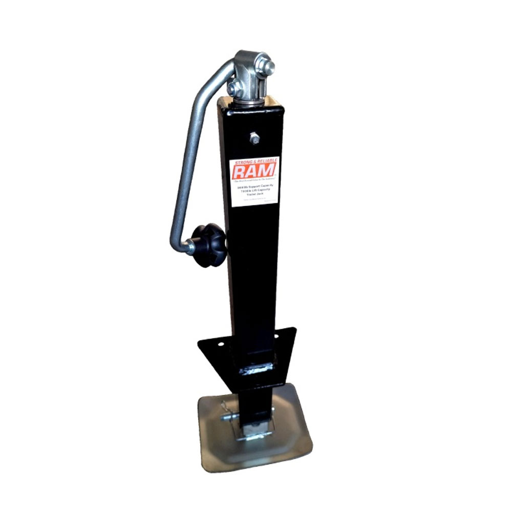 RAM 8000 lb, Square Trailer Jack, Topwind, Drop Leg, A-Frame, 15" Travel, Painted, TJDA-8000